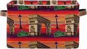 Arc De Triomphe Vibrant Red Closet Organizer Box, Decorative Rectangle Nursery Storage, Set of 2