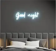 Hanging Art Neon Signs Neon Sign Good Night Bedroom Decor Personalized Light Wedding Home Bedroom ART Wall Decor - For Family (Color : White)