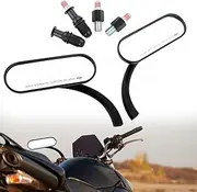 Motorcycle Mirror Oval M8 M10 Motorcycle Rear View Mirror Compatible with Road King Softail Glide Electra Dyna Chopper Bobber Touring Cruiser Street Bike Yamaha