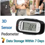 3D Sensor LCD Pedometer Step Walking Distance Calorie Counter Running Jogging