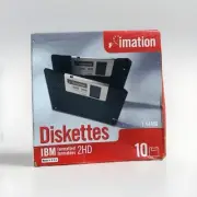 Imation Diskettes 10-pack, Pre-formatted Mac 2HD 1.40 MB 3.5" Blank Media NIB