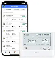 UbiBot WS1Pro WiFi Temperature & Humidity Monitor, No Subscription Fee, 7 * 24 Monitor and Alerts, 4.4” LCD Screen, Compatible with Alexa, IFTTT