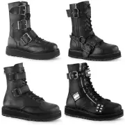 Pleaser Demonia 1 1/2" Patform Mid-Calf Boots Side Zip Adult Women Valor2Xx