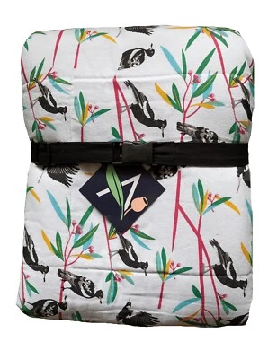 Magpie Print Picnic Rug Generous size cotton padded.