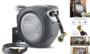 Retractable Garden Hose Reel 1/2 in x 130 ft Upgraded UV Resistant Heavy Duty
