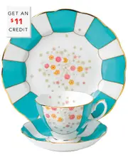 Royal Albert 100 Years of Royal Albert 1930 Mint Deco 3pc Place Setting with $11 Credit