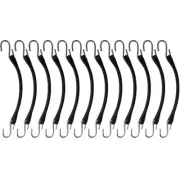 Set Of 12 Heavy Duty 9" Bungee Straps Cords with Steel "S" Hooks