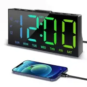 JALL Digital Alarm Clock with Large Display Big Bold Numbers, Dimmer, 2 USB C...