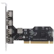 USB2.0 Expansion Card PCI to 5 USB2.0 Chip Expansion Adapter Card W6U88567