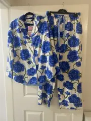 Peter Alexander Ladies Pyjama Set Blue Floral Medium