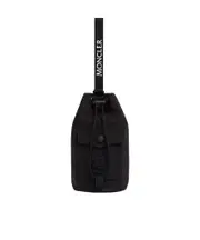 Moncler Logo Patch Drawstring Bucket Bag One size black