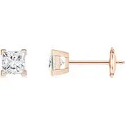 Princess-Cut Diamond Solitaire Stud Earrings