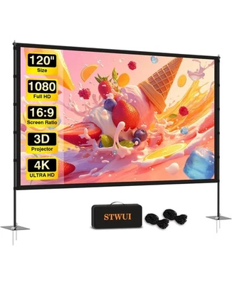 Outdoor-Projector-Screen-with-Stand - 120 inch Portable Projector Screen Indoor