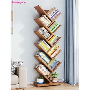❦❍哈哈百貨 兒童書架落地書柜置物收納家用書桌旁網紅簡易多層客廳實木創意窄