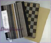 SET OF 4 PLACEMATS COTTON STRIPED CHECKERED SOLID BLACK BROWN NEW