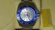 Working Invicta Silver / Blue Men's Pro Diver 6054 Watch Original Box