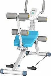 Ab Trainer Ab Workout Equipment, Foldable Core Abs Exercise Machine Adjustable Ab Machine Full Body Workout with Resistance Bands & LCD Display for Home Gym