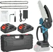 SHAVINGFUN Mini Chainsaw Cordless 6inch Electric with 2 Batteries for Cutting