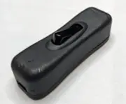 Inline Lamp Cord Black Rocker Switch Feed Through ON/OFF