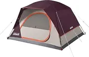 [Coleman] Skydome Camping Tent, 2/4/6/8 Person Weatherproof Tent with 5 Minute Setup, Includes Pre-Attached Poles, Rainfly, Carry Bag & Roomy Interior