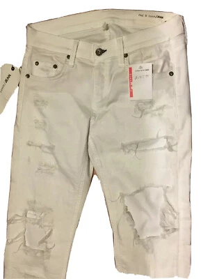 NWT Rag & Bone Women's Size 26 Distressed Dre White Brigade Skinny Jeans