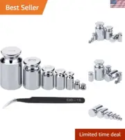 Precision Calibration Weight Set (7 Pieces) with Tweezers for Accurate Results