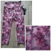 VOGO Wine Women's S/M/L/XL Hi Waist Yoga Pants 22" Capri Leggings Pockets $48