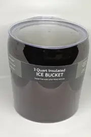 Cambridge 3-Quart Insulated Stainless Steel Ice Bucket Lid Color: Black