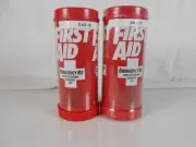 2 Vintage First Aid Travel Emergency Kit With Collapsible Drinking Cup 1990