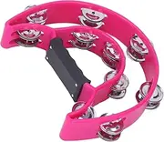 Tambourines for Adults,Tambourines Musical Half Moon Double Row Jingles Handheld Percussion Drum for KTV Party