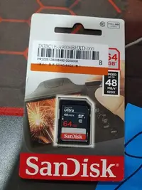 在飛比找Yahoo!奇摩拍賣優惠-SanDisk Ultra SDHC 64GB 記憶卡 48