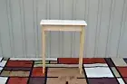 Unfinished 18" Narrow Console, Sofa Foyer, Tapered Leg Beveled Edge PineTable