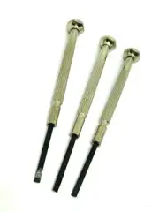 3X Alum. Barrel Jeweler's Screwdrivers w/Swivel Top that Can Be Held & Turned.