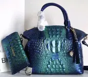 Brahmin Duxbury Dome Satchel Royalty Leather Bag+ Tri-fold Wallet+ Tassel NWT