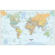 Geo Nova Wall Pops 24"x36" World Map Dry Erase w/Pen Peel & Stick WPE 99074 NFS