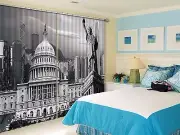 3D White House5 Blockout Photo Curtain Printing Curtains Drapes Fabric Window AU