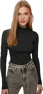 [Trendyol] Women Fitted Basic Turtleneck Knit Blouse