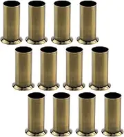 KUMGROT 12 Pack Chandelier Light Covers 3" Tall Metal Candle Covers Sleeves Chandelier Socket Candle Light Base Holder, Gold Bronze,12 PCS