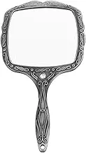 DIY Hand Mirror for Purse Vintage Handle Makeup Mirror Portable Retro Style Comfortable Grip Metal Frame