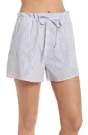 Commando Women's White Stripe Pajama Shorts Size Large L67625