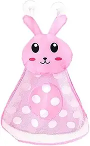 Hamkaw Hamkaw Bath Toys Organizer, Mesh Net Bath Toy Storage Bag with 2 Strong Suction Cups Cute Animal Shape Toy Tidy Storage Holder for Bathroom Livingroom Pink