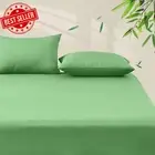 2-Piece Bamboo Cooling Fitted Sheet Set, King Single, Ultra Soft, Avocado, 1Case