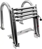 Stainless Steel Pool Ladder,Folding Dock Boat Ladders 4 Step,Boat Pool Ladder 4 Steps,Stainless Steel Pool Ladder with Wide Step & Handle,for Swimming/Deck Boat,Bathing