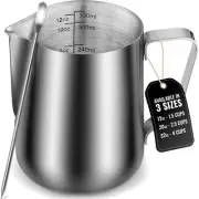 Zulay Milk Frother Cup 350ml/600ml/950ml 12oz/20oz/32oz - Stainless Steel Fro...