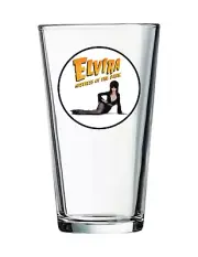 Halloween - Elvira - 16oz Pint Beer Glass Pub Seltzer Cocktail Barware Tea 102
