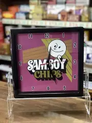 SAMBOY CHIPS Milk Bar Deli Wall Clock 25cm Square Vintage Retro Decor Man-Cave