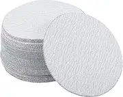 X AUTOHAUX Sandpaper Hook & Loop Sanding Sheets 4.92Inch x 4.92Inch Gray 50 Pcs P100 Round Flocking Efficient Grinding and Polishing