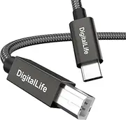 DigitalLife 1,8 m USB-C zu B MIDI-Interface-Kabel für MIDI-Keyboard, Controller, Synthesizer, Audio-Interface und Mehr, kompatibel mit Windows, macOS, Linux