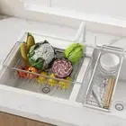 Heavy Duty Sink Drain Rack Adjustable Dish Drying Shelf Kitchen