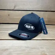 SES Satellites Black Small Medium Flexfit Hat Cap
